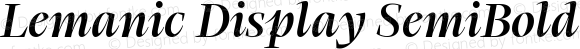 Lemanic Display SemiBold Italic