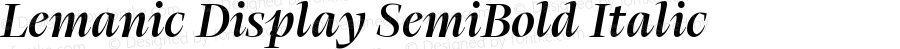 Lemanic Display SemiBold Italic