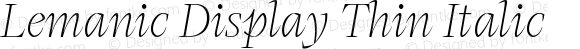 Lemanic Display Thin Italic