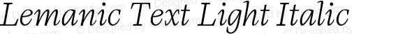 Lemanic Text Light Italic
