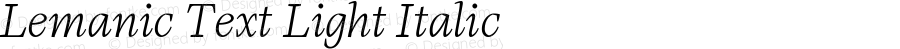 Lemanic Text Light Italic