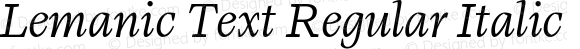 Lemanic Text Regular Italic