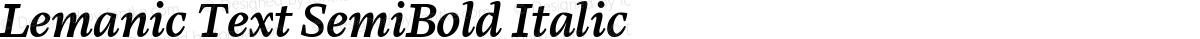 Lemanic Text SemiBold Italic