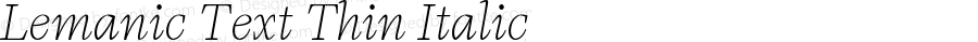 Lemanic Text Thin Italic