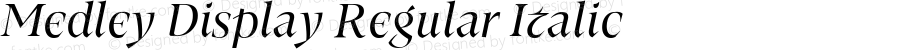 Medley Display Regular Italic