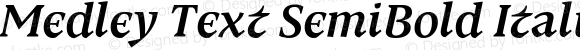 Medley Text SemiBold Italic