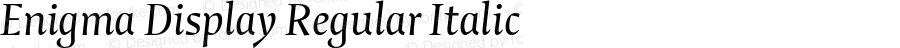 Enigma Display Regular Italic