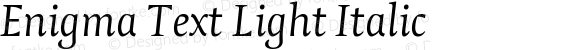 Enigma Text Light Italic