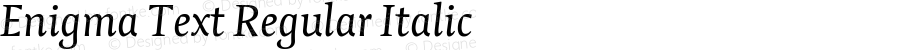 Enigma Text Regular Italic