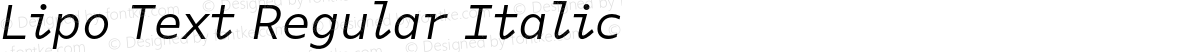 Lipo Text Regular Italic