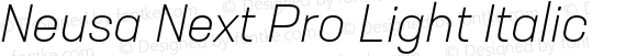 Neusa Next Pro Light Italic