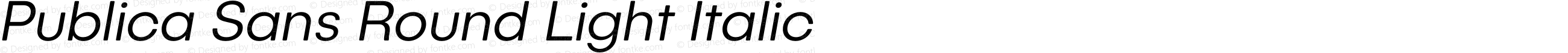 Publica Sans Round Light Italic