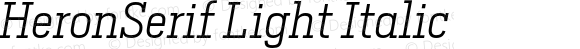 HeronSerif Light Italic