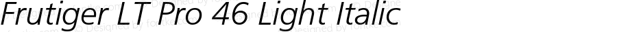 Frutiger LT Pro 45 Light Italic