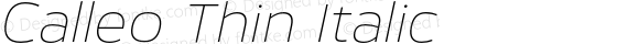 Calleo Thin Italic