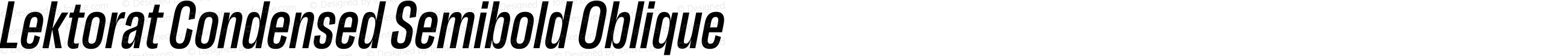 Lektorat Condensed Semibold Oblique
