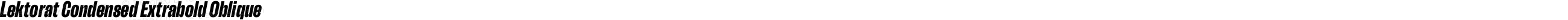 Lektorat Condensed Extrabold Oblique