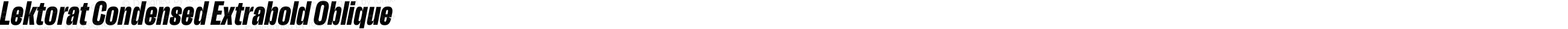 Lektorat Condensed Extrabold Oblique