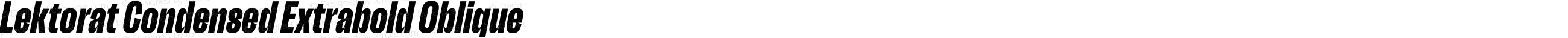 Lektorat Condensed Extrabold Oblique