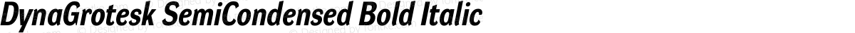 DynaGrotesk SemiCondensed Bold Italic