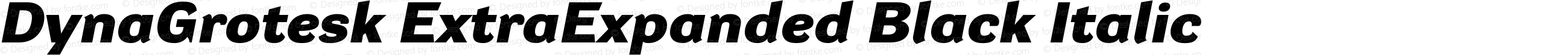 DynaGrotesk ExtraExpanded Black Italic