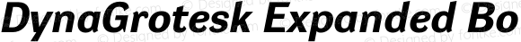DynaGrotesk Expanded Bold Italic