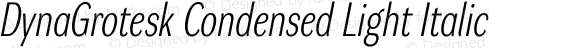 DynaGrotesk Condensed Light Italic