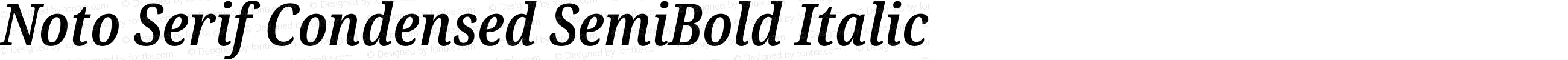 Noto Serif Condensed SemiBold Italic