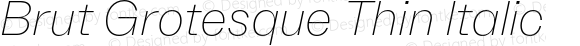 Brut Grotesque Thin Italic