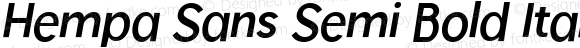 Hempa Sans Semi Bold Italic