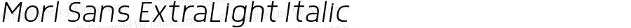 Morl Sans ExtraLight Italic