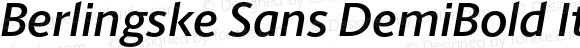 Berlingske Sans DemiBold Italic