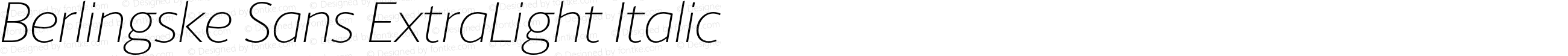 Berlingske Sans ExtraLight Italic