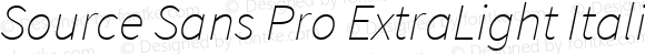 Source Sans Pro ExtraLight Italic