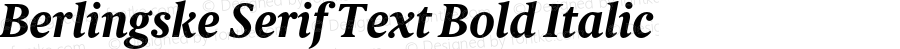 Berlingske Serif Text Bold Italic