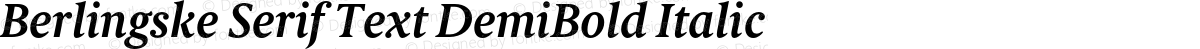 Berlingske Serif Text DemiBold Italic