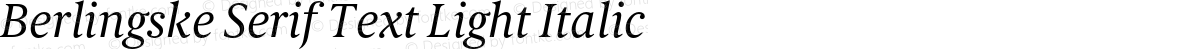 Berlingske Serif Text Light Italic