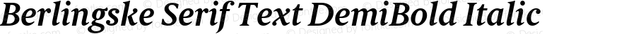 Berlingske Serif Text DemiBold Italic