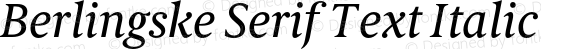 Berlingske Serif Text Italic