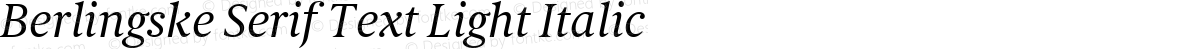 Berlingske Serif Text Light Italic