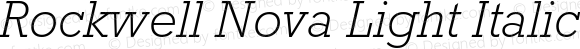 Rockwell Nova Light Italic