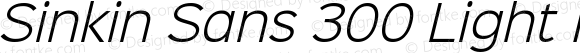 Sinkin Sans 300 Light Italic