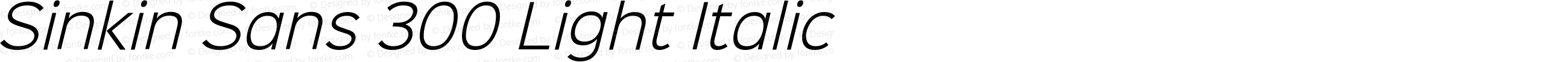 Sinkin Sans 300 Light Italic