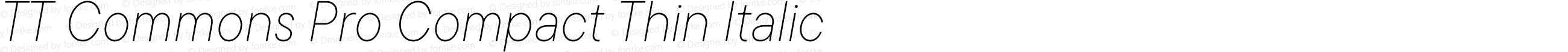 TT Commons Pro Compact Thin Italic