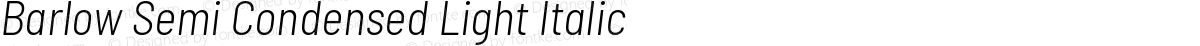 Barlow Semi Condensed Light Italic