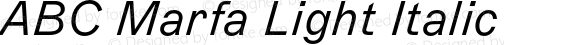 ABC Marfa Light Italic
