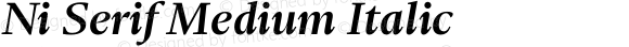 Ni Serif Medium Italic