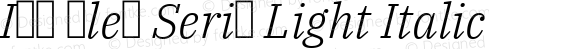 IBM Plex Serif Light Italic