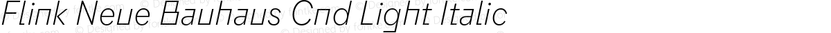 Flink Neue Bauhaus Cnd Light Italic