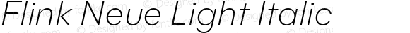 Flink Neue Light Italic
